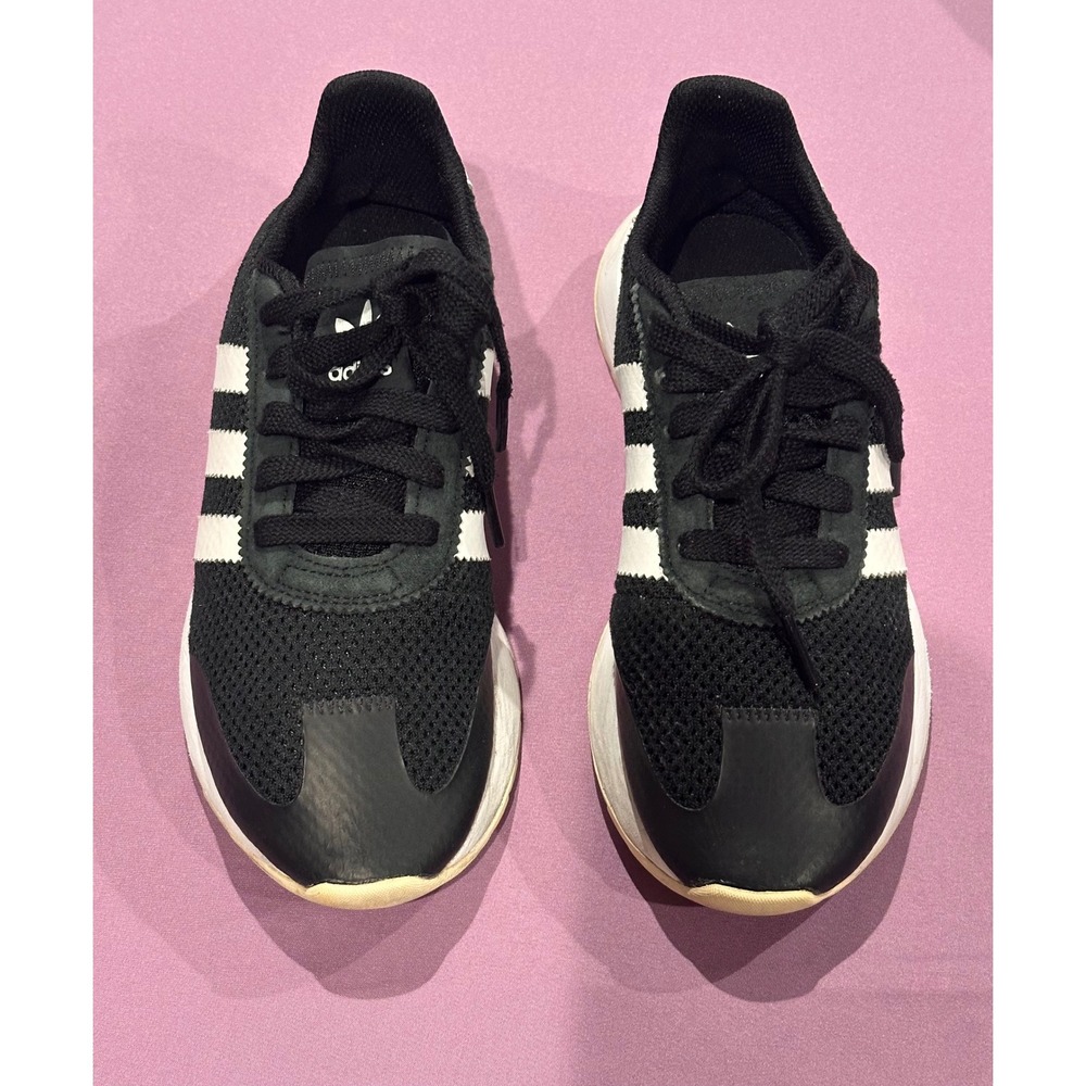 Adidas Flashback Black White Mesh Suede Sneakers BB5323 Womens 6.5 Low Top